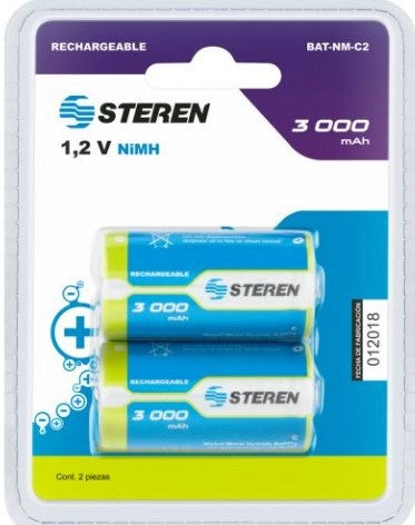 BATERIA RECARGABLE STEREN TAMAÑO C