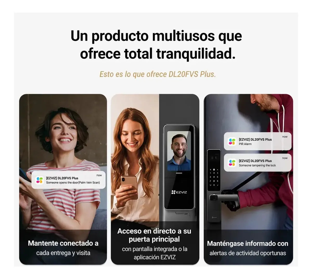 CERRADURA INTELIGENTE EZVIZ DL20FVS CON RECONOCIMIENTO FACIAL 3D