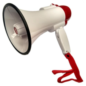 MP-506URB // Megáfono 6″ 15W con Manija USB-TF-Grabación-Sirena y Batería